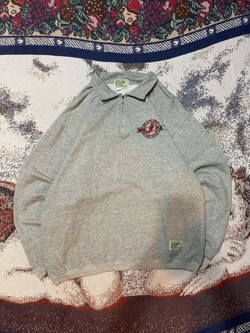 Vintage Roots Sporting Goods NHL Be A Player Official Product Quarter Zip Sweats